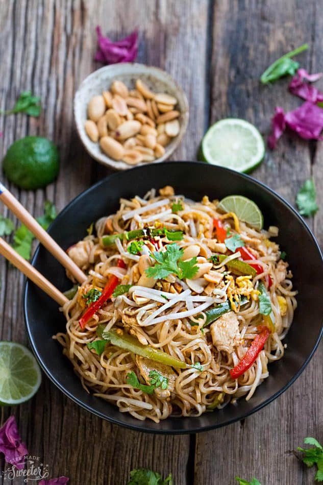 Chicken Pad Thai Noodles + Video