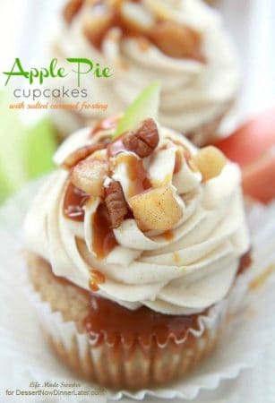 Apple Pie Cupcakes with - Salted Caramel Frostin