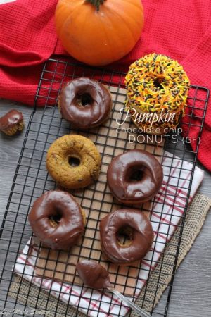 Baked Pumpkin Chocolate Chip Donuts with Chocolate Ganache {gf} @LifeMadeSweeter