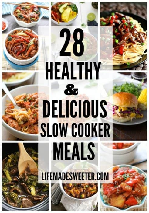28 Healthy & Delicious Slow Cooker Meals are full of flavor and perfect for busy weeknights. Not just for boring soups - this is the year to rock your slow cooker!