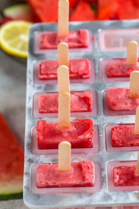 3 Ingredient Watermelon Raspberry Popsicles are the perfect easy frozen treat for summer. Best of all, only a few ingredients and super simple to customize. A delicious treat for kids to cool down on a hot summer day.