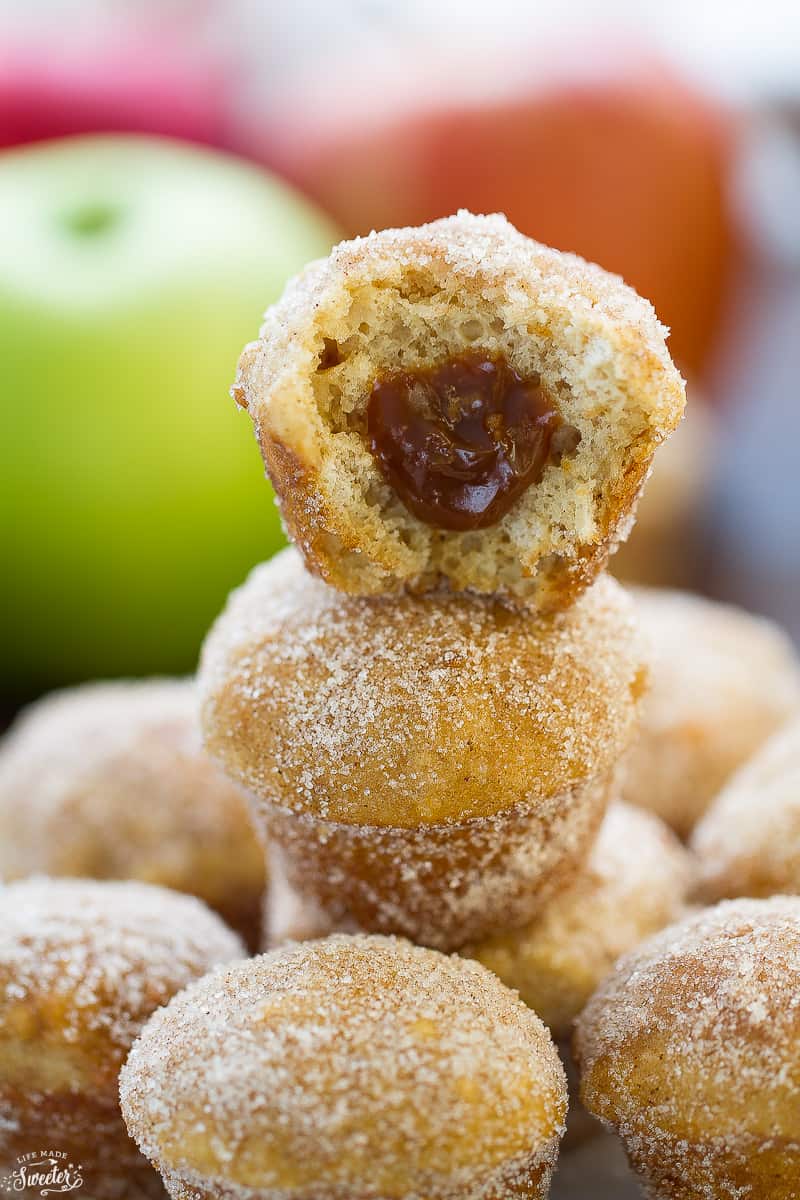 Apple Cider Donut Muffins with Caramel Filling