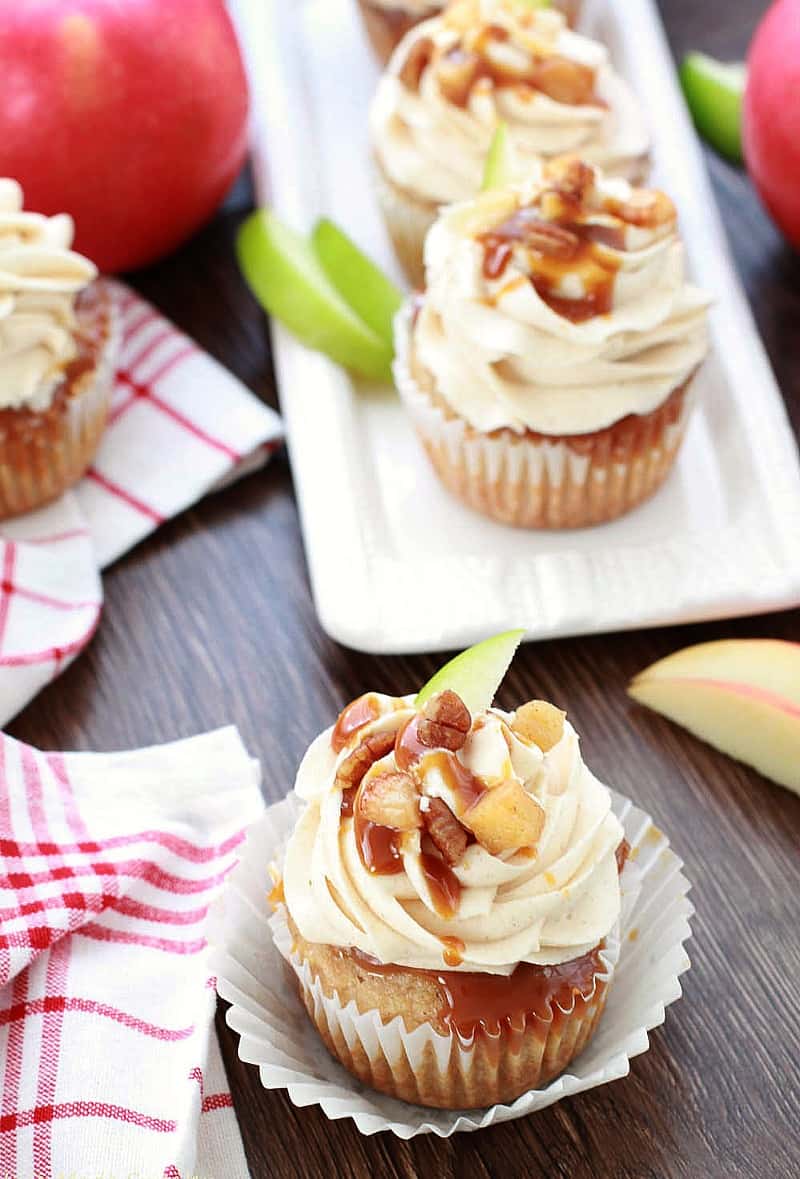 Apple Pie Cupcakes with Salted Caramel Frosting
