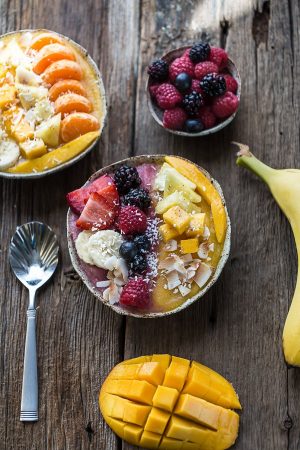 Berry Mango Coconut Layered Smoothie Bowl makes the perfect healthy breakfast or snack