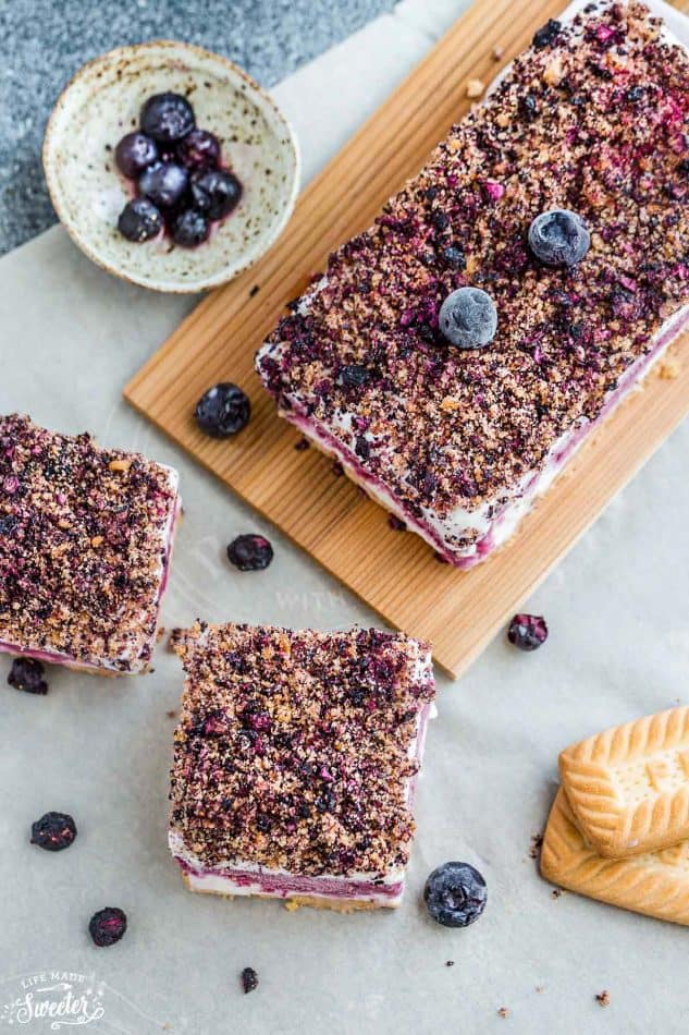 Blueberry Frozen Yogurt Bars + VIDEO