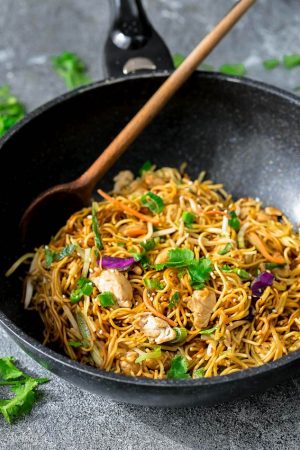 Chicken Chow Mein is the perfect easy weeknight meal! Best of all, it comes together in under 20 minutes in just one pot! Forget calling restaurant takeout, this recipe is so much better with authentic flavors. Seriously the best!!