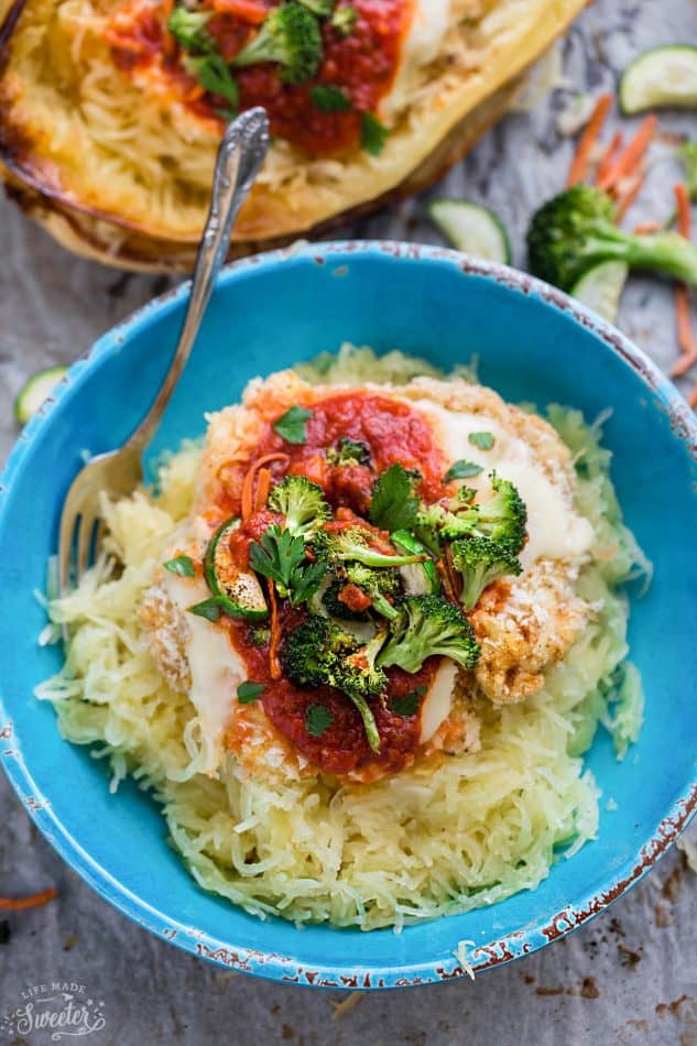 Chicken Parmesan Spaghetti Squash Bowls