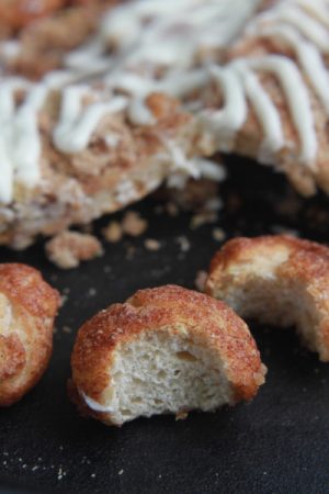 Cinnamon Streusel Dessert Pizza with a Cinnamon Sugar Bites Crust - extra special!