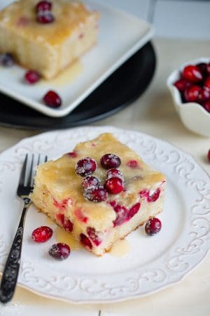 Cranberry Christmas Cake with Butter Sauce makes the perfect dessert for the holidays.