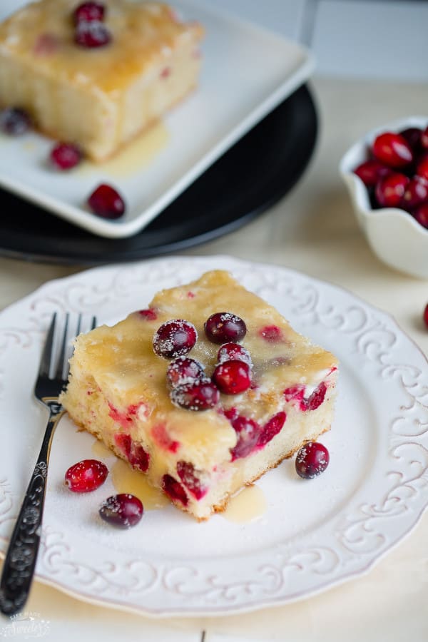 Cranberry Christmas Cake with Butter Sauce - Best easy dessert