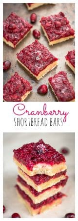 Cranberry Shortbread Bars are just perfect for using up any leftover cranberry sauce