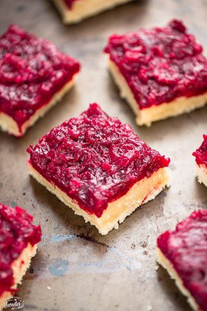 Cranberry Shortbread Bars are the perfect way to use up leftover cranberry sauce