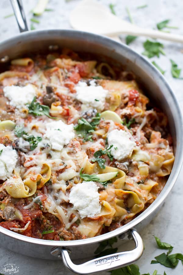 Easy Skinny Skillet Lasagna with Ribboned Zucchini Noodles comes ...