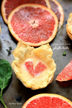 Grapefruit Curd Phyllo Tarts by @LifeMadeSweeter