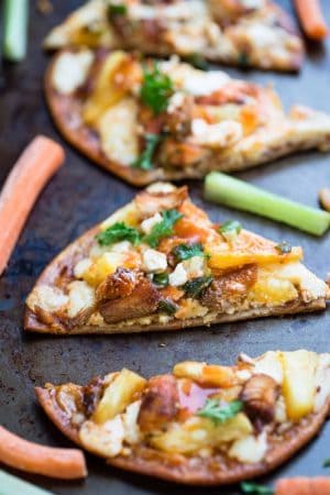 Hawaiian Buffalo Chicken Flatbread makes the perfect appetizers