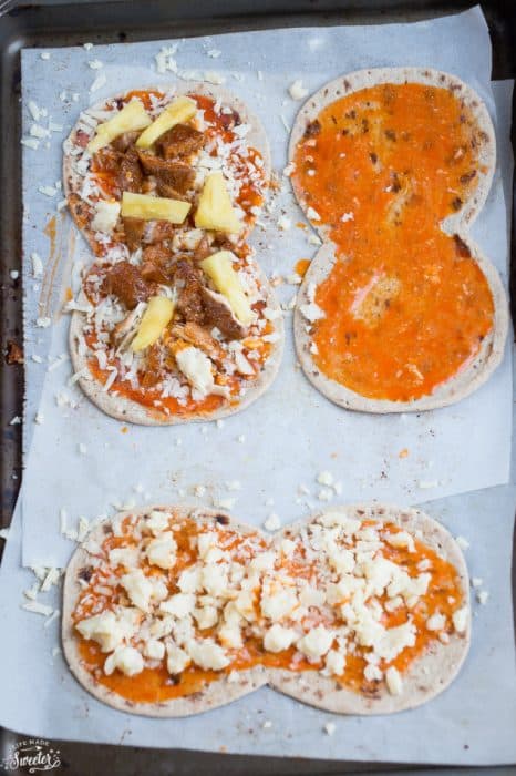 Hawaiian Buffalo Chicken Flatbread makes the perfect easy meal or appetizer!