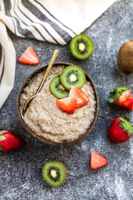 Instant Pot Steel Cut Oatmeal – an easy recipe for light and fluffy steel cut oats cooked in an electric pressure cooker. Best of all, it's gluten free, vegan and you can customize it with your favorite fruit or berries! No more stirring and only 3 minutes of cooking time!