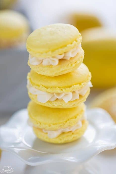 Lemon French Macarons filled with coconut buttercream make the perfect ...