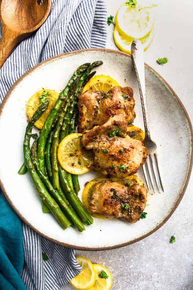 Instant Pot Lemon Chicken with Garlic is the perfect easy low carb / keto-friendly meal for spring. Best of all, this chicken cooks up tender, juicy and full of flavor with instructions for the Instant Pot and stovetop