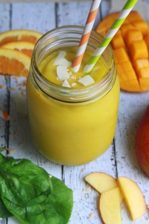 Mango Orange Coconut Green Smoothie