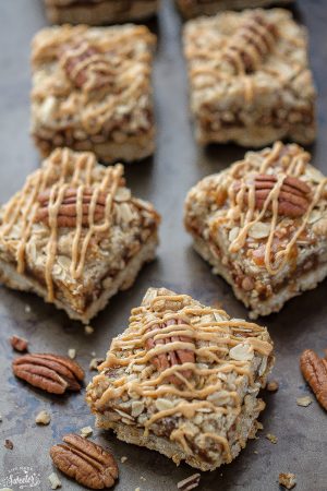 Maple Peanut Butter Oatmeal Bars make the perfect healthy fall treat.