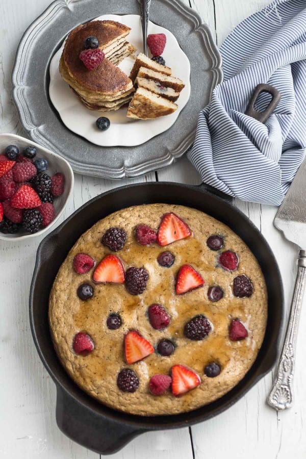 Baked Coconut Flour Berry Skillet Pancake