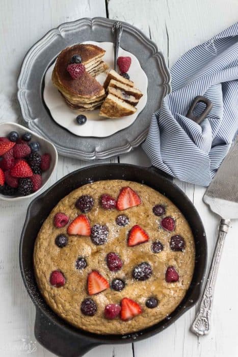 Mixed Berry Paleo Coconut Flour Pancakes are the perfect healthy weekend breakfast