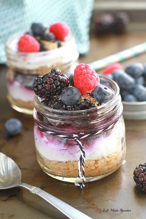 No-Bake Blueberry Cheesecake Parfait make a delightful sweet treat