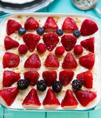 No Bake Mixed Berry Icebox Cake makes the perfect easy dessert for summer. Best of all, made with just a few ingredients and a hit for summer potlucks and barbecues!