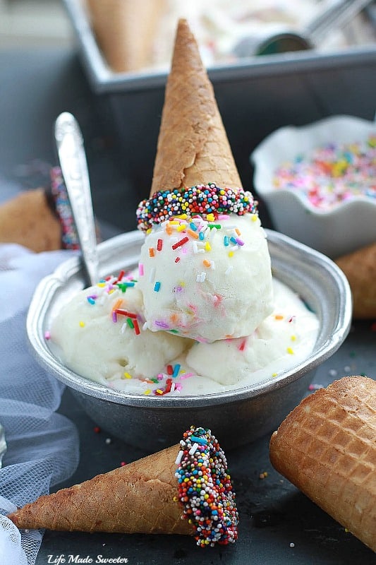 Birthday Cake Batter Ice Cream {Funfetti} + Video