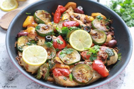 One-Pan Mediterranean Chicken Skillet is a fresh & flavorful dish ready in under 30 minutes. Perfect for weeknights.