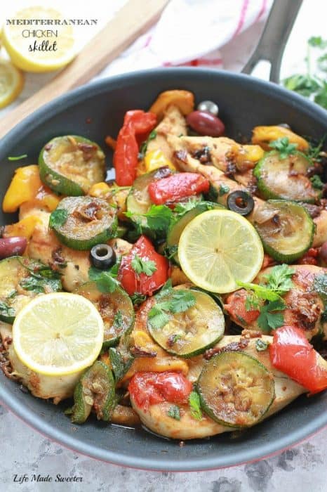 One-Pan Mediterranean Chicken Skillet is a fresh & flavorful dish ready in under 30 minutes. Perfect for weeknights.