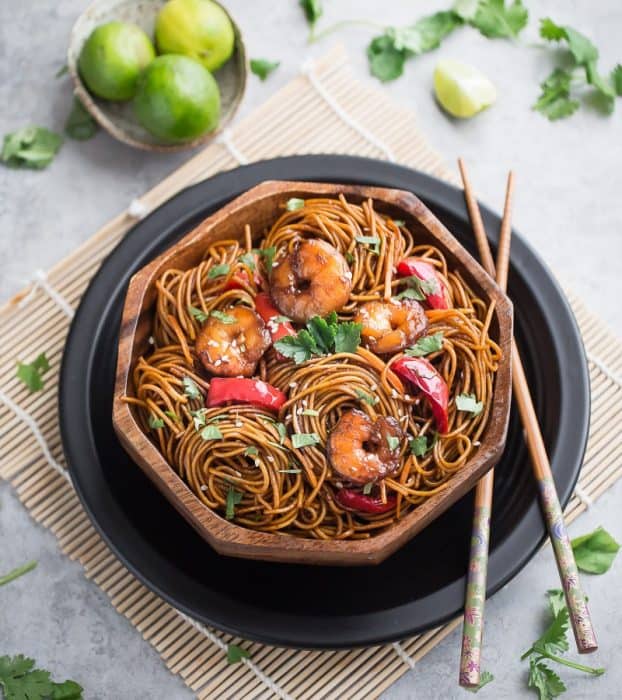 Shrimp Lo Mein makes the perfect easy weeknight meal! Skip the takeout, this is SO much better!!