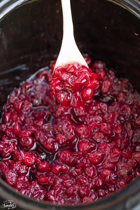 Slow Cooker Homemade Cranberry Sauce is so easy to make with only 4 Ingredients