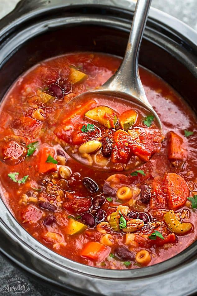Slow Cooker Pasta e Faglioli Soup 2 lifemadesweeter