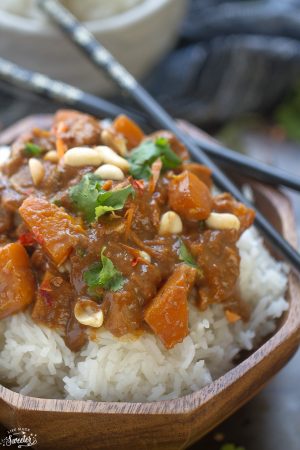 Slow Cooker Thai Peanut Chicken makes an easy weeknight meal