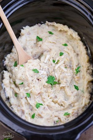 Slow Cooker Mashed Potatoes make the perfect easy side dish. They cook up super creamy all in your crock-pot! The best part about them is that there is no pre-boiling required!Slow Cooker Mashed Sweet Potatoes make the perfect easy side dish. They cook up super creamy all in your crock-pot! The best part about them is that there is no preboiling required!