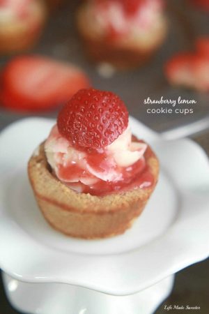 Strawberry Lemon Almond Cookie Cups {gf} {df} @LifeMadeSweeter