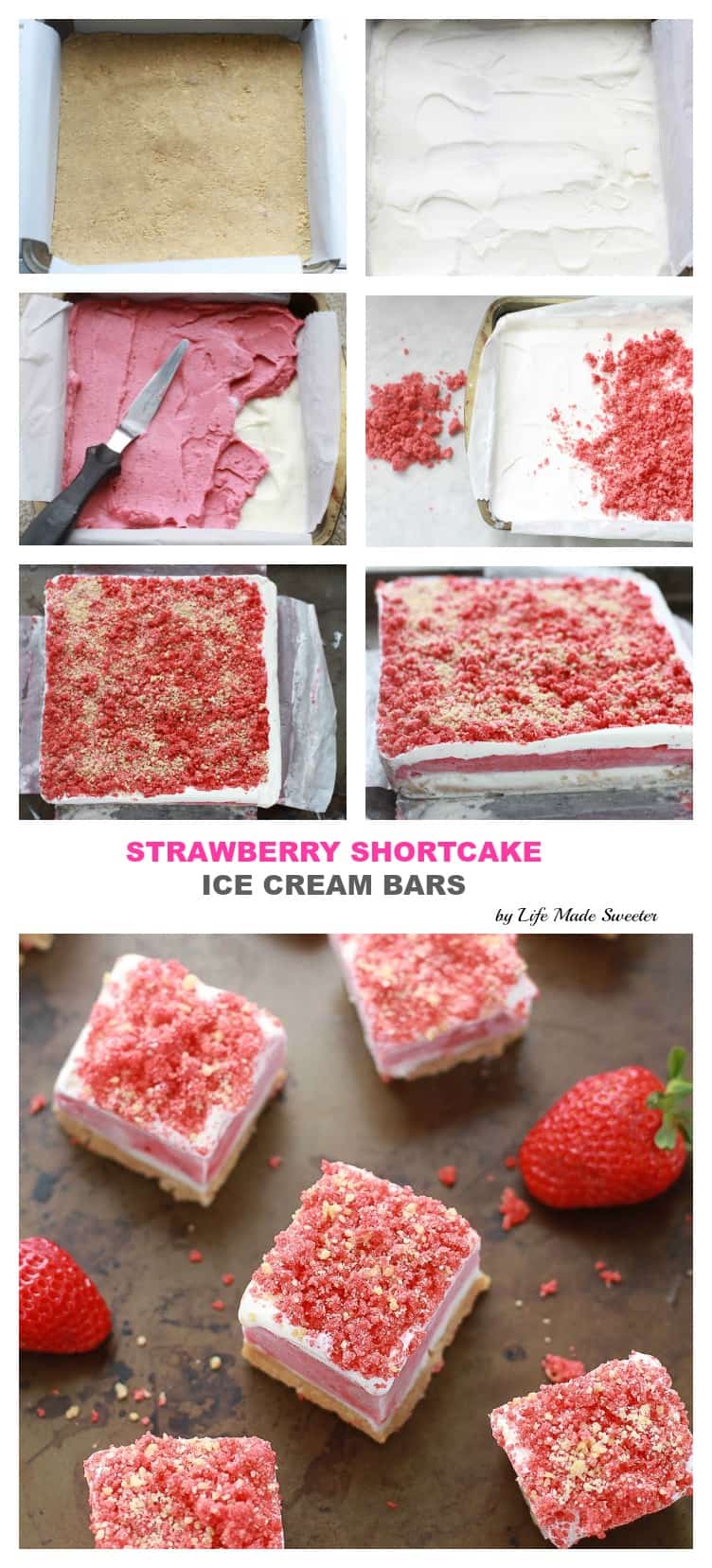 Strawberry Shortcake Ice Cream Bars make the perfect summer treat & are