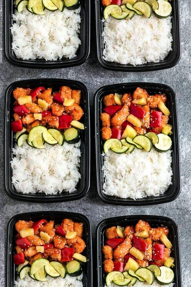 Sweet and Sour Chicken Meal Prep Bowls
