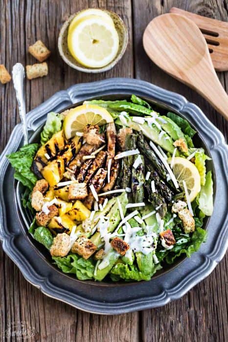 Teriyaki Chicken Caesar Salad makes the perfect healthy weeknight 30 minute meal!!