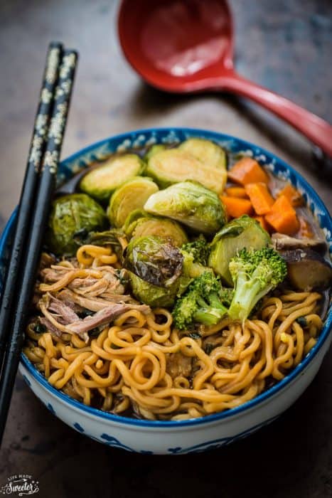 Turkey Brussels Sprouts Ramen Noodle Soup is perfect for using up ...