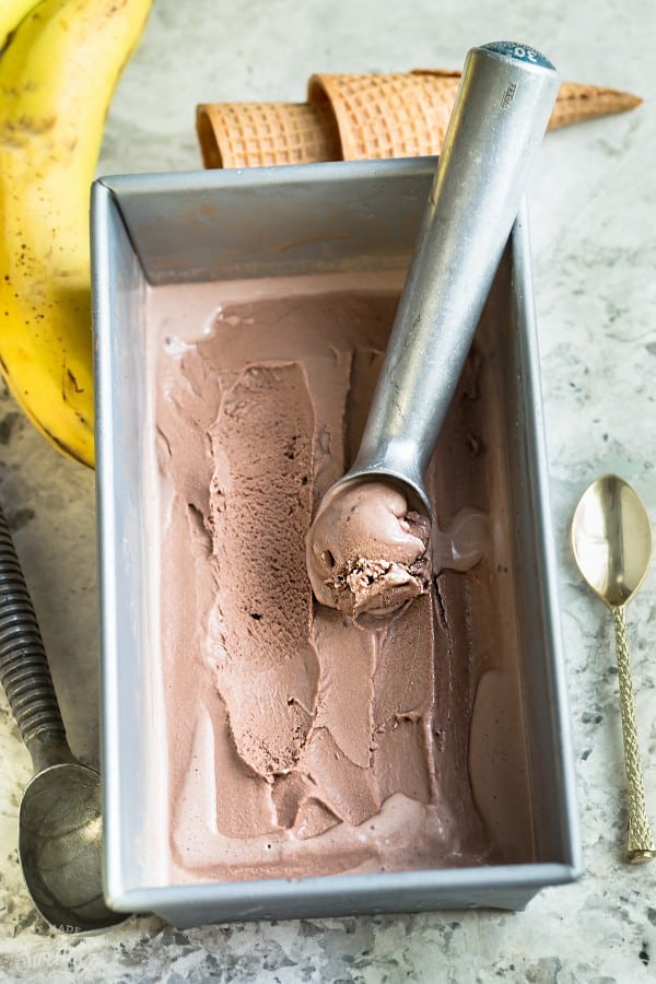 Two-Ingredient Chocolate Banana Ice Cream makes the perfect healthy treat